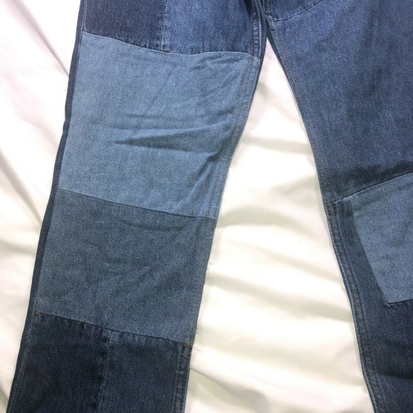 Sandro Paris Crop Patchwork denim Jeans Exposed Zipper Size 38 EU - Picture 6 of 11